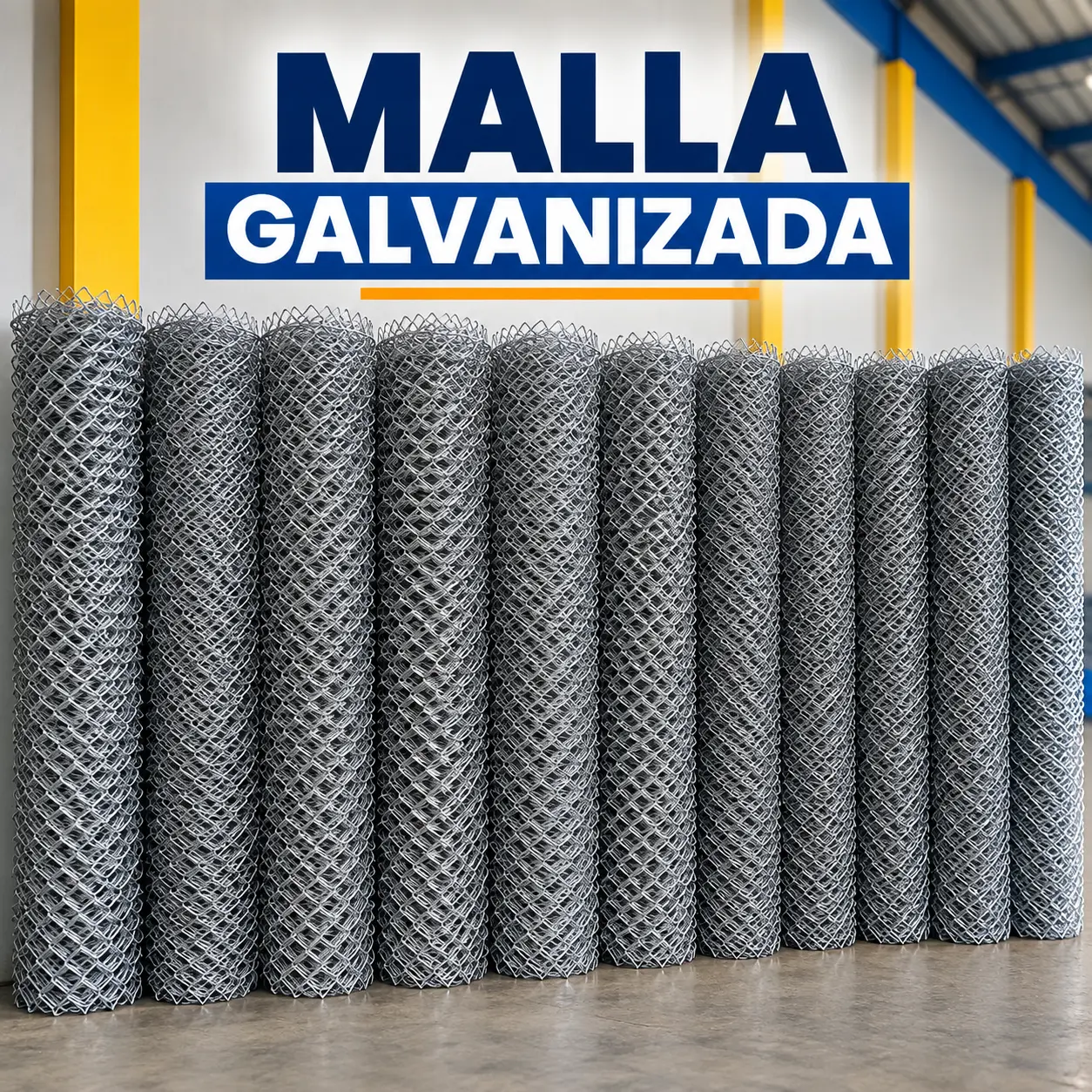 Rollos de malla galvanizada para cerco, tejido romboidal listo para despacho en Arequipa